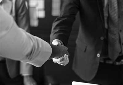 business clients shaking hands